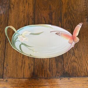 Retired Papillon Butterfly Serving Tray Fine Porcelain Franz Collection MINT